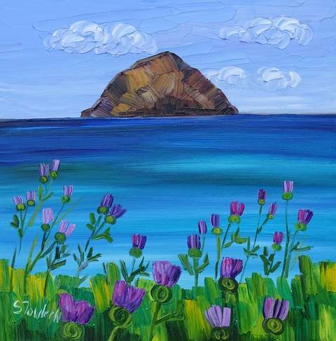 Ailsa Craig and Arran Thistles - Sheila Fowler