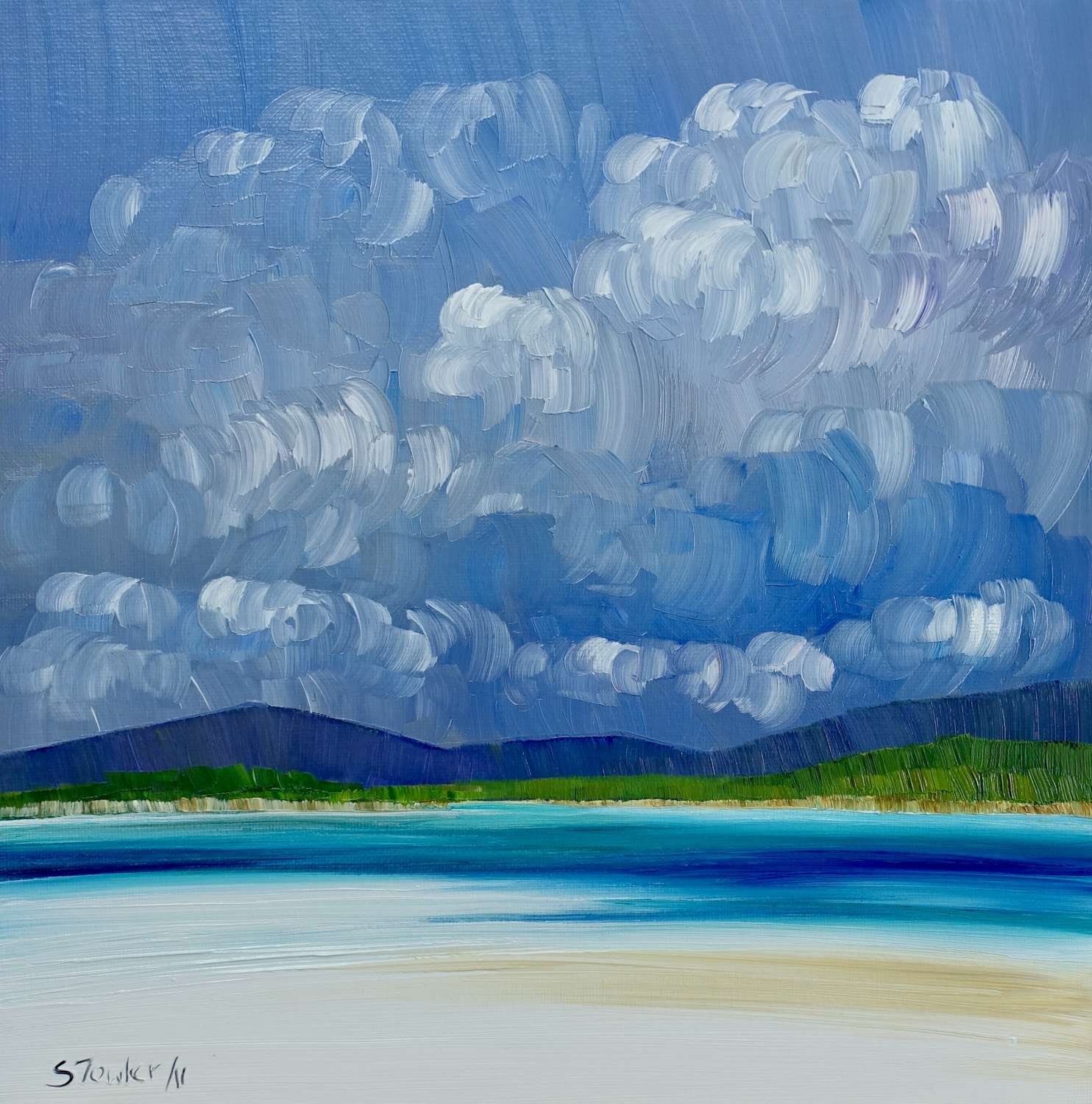 Rolling Clouds Hebrides (43 x 43cm) - Sheila Fowler