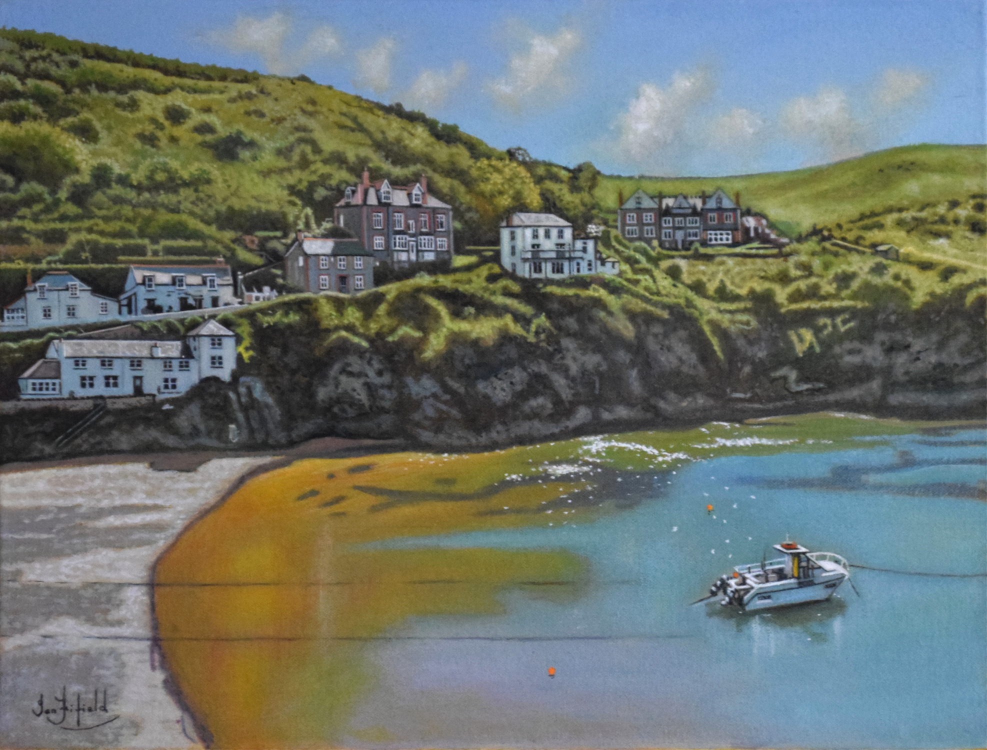A Sunny Day view at Port Isaac, Cornwall - Ian Fifield
