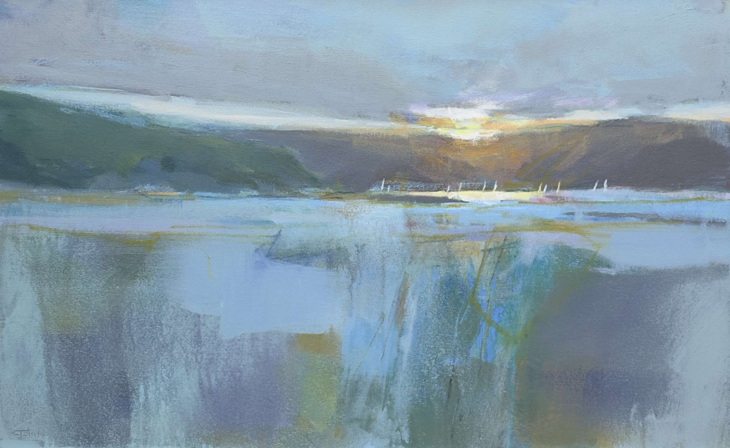 Sails at Dusk near Salcombe - Camilla Clark