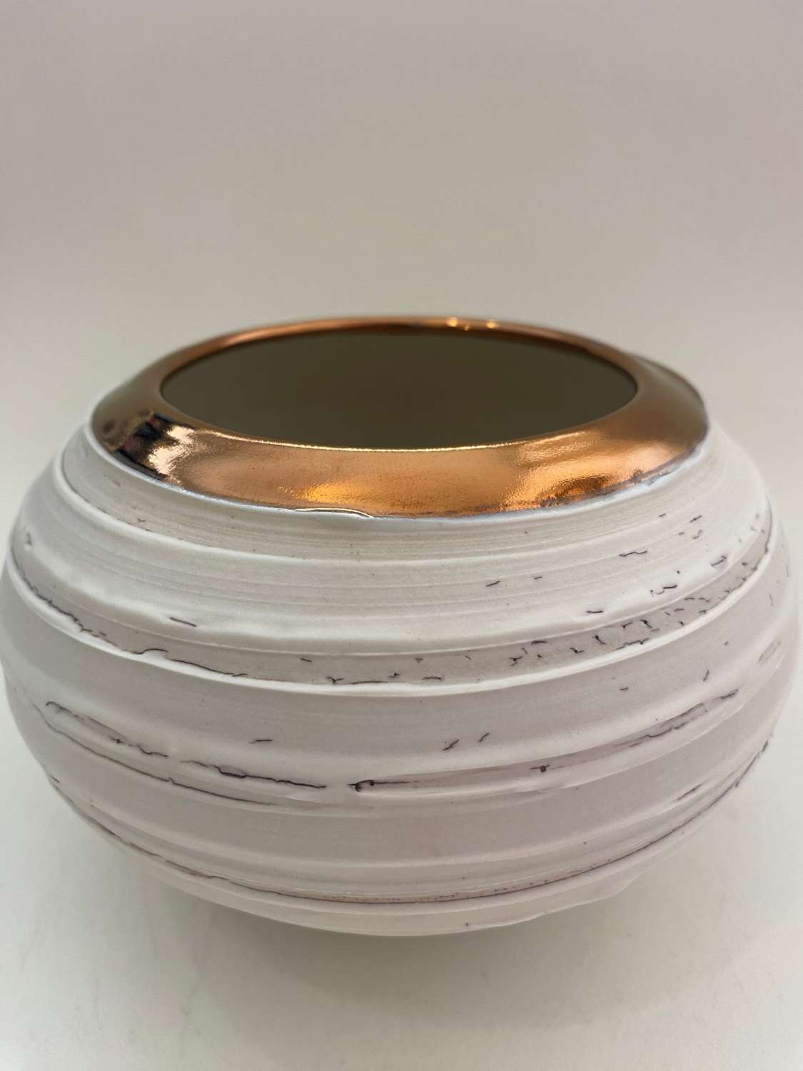 Crackle Textured Vase with Copper Lustre - Alex McCarthy