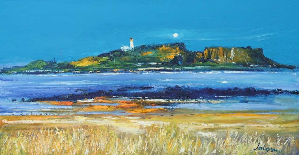 Moonlight over Fidra Lighthouse North Berwick