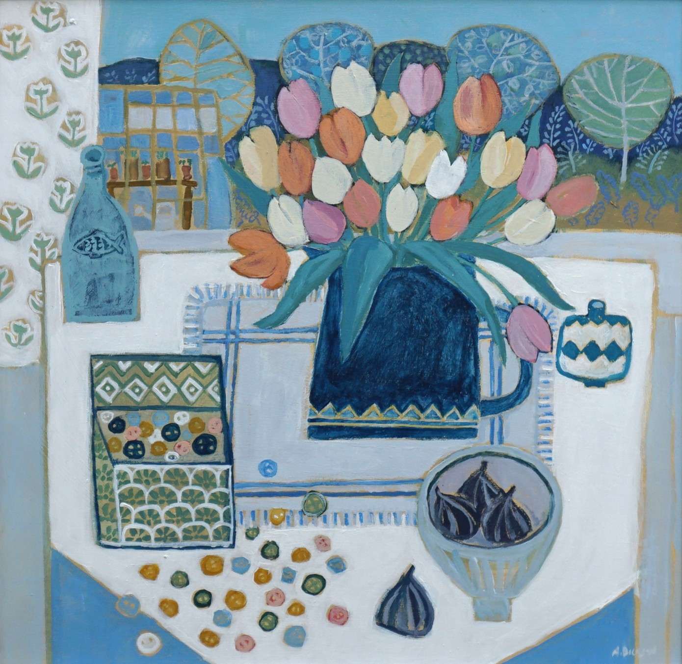 Tulips and Button Box