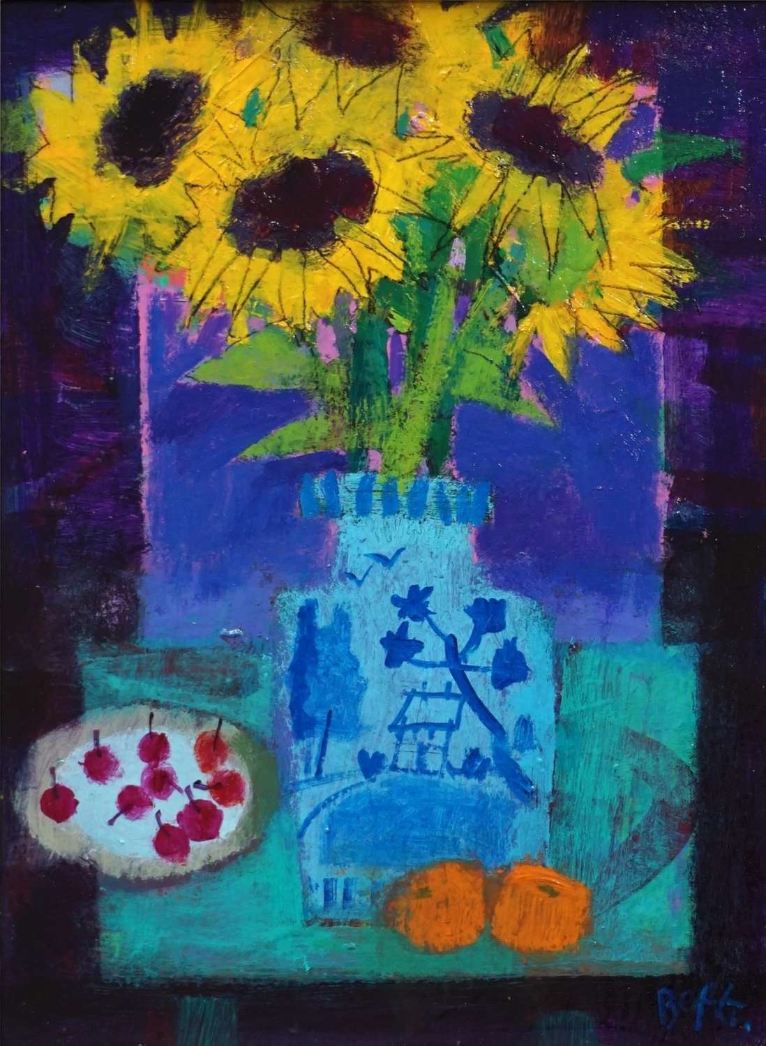Sunflowers and Cherries